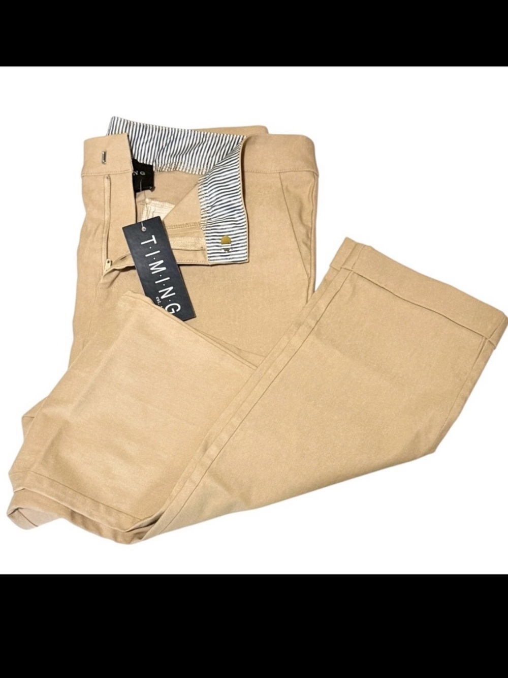 TIMING khaki pants with cuffed hem NWT Women’s size large | y-6